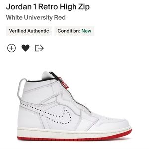 Nike Air Jordan 1 Retro Hi Zip ‘White University Red’